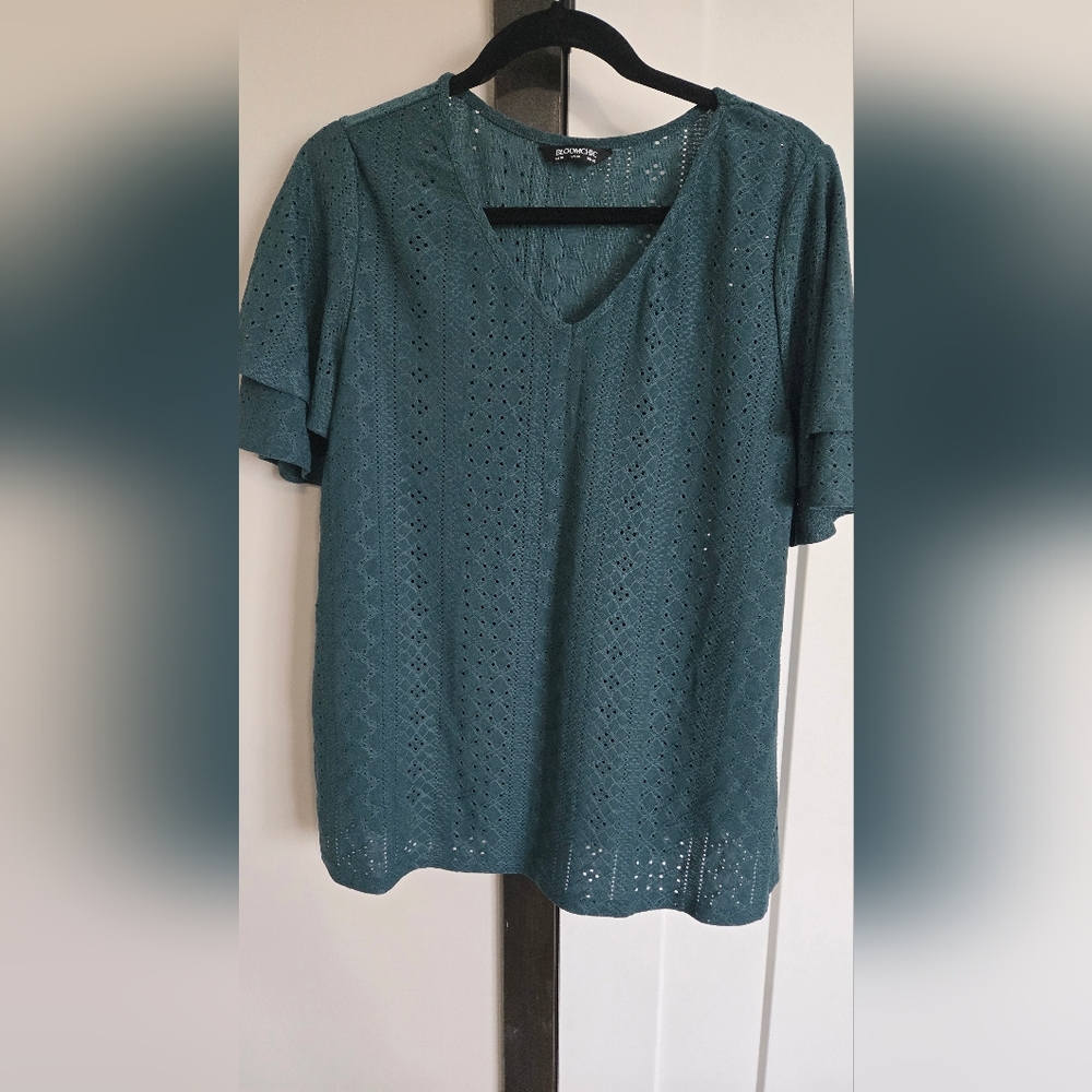 Teal Eyelet Dress